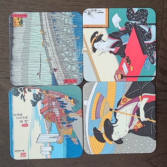 Japanese print coaster set of 12 - Picture 4 of 6